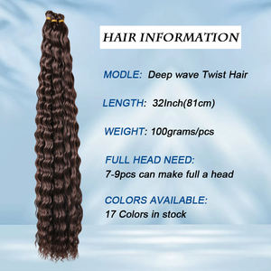 Gros Vague Profonde Twist Cheveux En Vrac <span class=keywords><strong>Crochet</strong></span> Cheveux 32 "Vague Profonde Synthétique Tressage Hari Extensions Vague Profonde Cheveux En Vrac Pour Les Femmes - Product Image 2