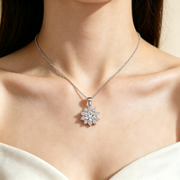 Collier fleur en diamant cultivé en laboratoire certifié IGI 1,5 carat, or 14 carats, collier de mariage en diamant cultivé en laboratoire, cadeau d'anniversaire