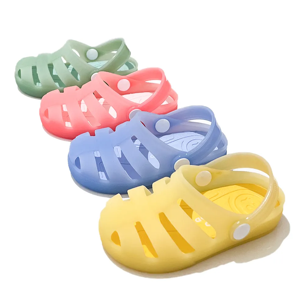 Baby Girl Matt Color Jelly Slide Sandal for Summer Outdoor Dual purpose Children Comfort PVC Plastic Slippers