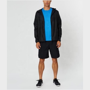 Mens Casual Fashion Custom <b>Black</b> Polyester <b>Runner</b> Jackets Men's Hooded Jackets Coats Windbreaker Jacket - Product Image 3