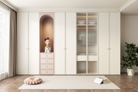 Armoire de chambre à coucher moderne sur mesure pour villa et appartement - Matériel en bois, design personnalisé, livraison directe d'usine et garantie d'un an