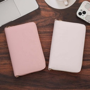 Hongbo bán chạy nhất 17-màu Saffiano PU da A6 Ngân Sách chất kết dính ví nhỏ Zippy bìa cứng Vòng chất kết dính văn phòng Quà Tặng tiền mặt - Product Image 1