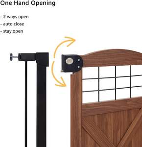 Barrière <span class=keywords><strong>de</strong></span> sécurité <span class=keywords><strong>pour</strong></span> animaux <span class=keywords><strong>de</strong></span> compagnie en bois réglable avec fermeture automatique <span class=keywords><strong>pour</strong></span> une utilisation à domicile en intérieur - Product Image 5