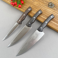 Couteau de coupe d'os manche en bois massif de Damas couteau de tranchage et de coupe de viande spécifique, couteau d'abattage de coupe de vache et de mouton de porc