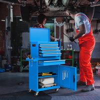 Armoires à outils métalliques verrouillables de grande capacité personnalisées, chariot à outils robuste pour atelier avec armoire supérieure amovible