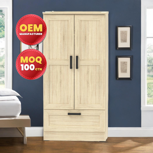 Stylish Contemporary <b>Wooden</b> Chipboard Wardrobe Custom Size and Color for Bedroom Gym Hotel-Malaysia OEM - Product Image 1