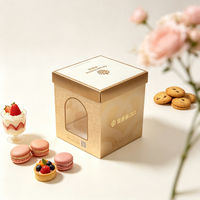 Boîte à gâteau pliable personnalisée avec logo, emballage cadeau jetable pour desserts, pour marques de pâtisserie commerciales