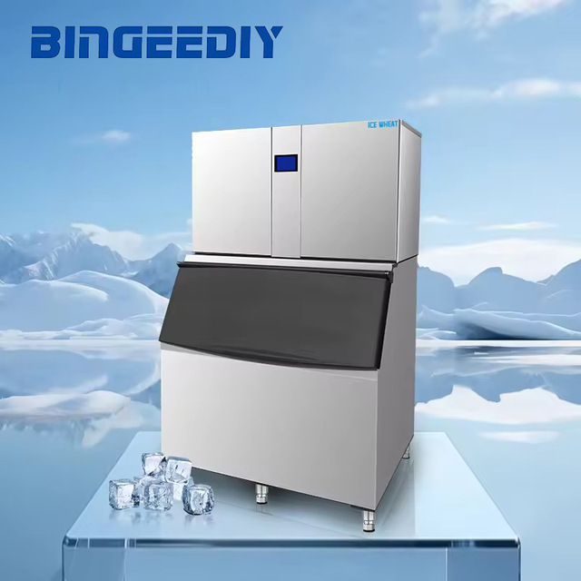 220V/50 - 60HZ 110V/60HZ Large Commercial Automatic Cube Ice 908kg/24h Air Cooling Ice Industry Machine for Restaurants