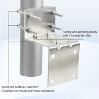 Kit de fixation d'antenne métallique sur poteau, 1 ensemble de supports en U + 4 vis, support de mât pour antenne domestique