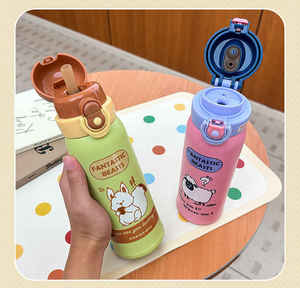 Highvalue Minimalist Design Stainless Steel Pop-Up Lid Direct-Drink <b>Thermos</b> 6-12 Hours Thermal Insulation Leak-Proof - Product Image 3