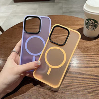 Coque pour iPhone 17 Air 16 16e 15 14 13 12 11 Pro Max Plus, compatible charge sans fil, magnétique, finition mate, pare-chocs souple, protection caméra, cadre noir