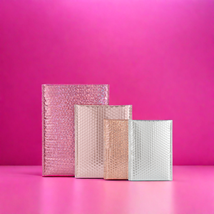 Mẫu miễn phí Logo tùy chỉnh bong bóng bưu phẩm in poly màu Hồng bọc độn gửi thư túi kim loại bong bóng phong bì - Product Image 6