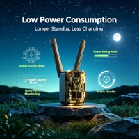 Caméra de chasse HD à vision nocturne avec panneau solaire, connectivité 4G Cloud, vision nocturne, sécurité agricole, vidéosurveillance, caméra de chasse pour animaux sauvages