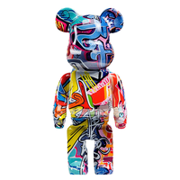 Conris Figurine d'ours européen colorée, artistique et mignonne, en résine peinte à la main, décoration de vacances, cadeau, origine CN/FUJ, modèle Water