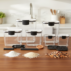 Ensemble de contenants de rangement de cuisine empilables en plastique durable et hermétique Progressif ProKeeper Bakers pour la farine et le sucre - Product Image 1