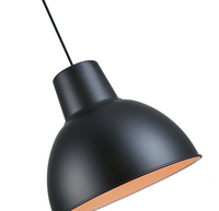 Lustre circulaire concis en fer noir peint, lampe suspendue avec douille E26/E27