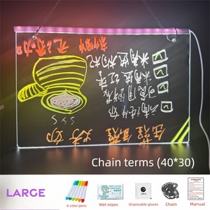 Schermo a LED di ricarica <span class=keywords><strong>per</strong></span> illuminazione fatta in fabbrica lavagna in acrilico <span class=keywords><strong>per</strong></span> la pubblicità del mercato notturno negozi dell'azienda - Product Image 2