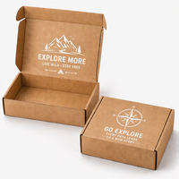 Boîte à lettres en papier kraft avec logo personnalisé, boîte d'expédition, carton ondulé E Flute, certifié FSC, écologique, recyclable pour l'expédition e-commerce