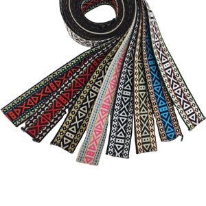 2-inch Wide 2.0mm Polyester Jacquard Webbing for Guitar Strap Double-sided <strong>Pattern</strong> Thick - Product Image 1