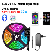 Bande lumineuse LED intelligente 5050 RGB IP65 Home Brighter 5M 10M 15M 16 millions de couleurs avec télécommande et fonction musicale