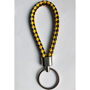 Porte-clés tressé en cuir PU, anneaux en corde adaptés au pendentif circulaire, porte-clés de voiture, accessoires - Product Image 4