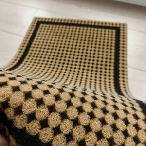 Tapete de Coco para Puerta, Tejido Plano, Rectangular, Patrón Geométrico, Base de Goma Antideslizante, Grosor Medio, Limpieza Localizada, Estilo Tradicional - Product Image 2