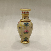 Vase à fleurs en marbre peint à la main, artisanat en pierre, objet de collection Feng Shui, motifs variés (croix, animaux, anges, mascottes, religieux, amour)