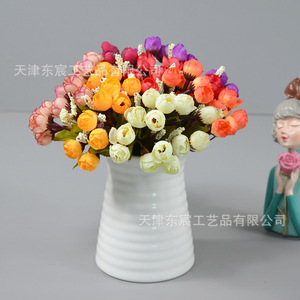 Dongchen Crafts Artificial <b>Rose</b> <b>Buds</b> 15 Heads Multicolor Silk Flowers For Home Wedding Decoration - Product Image 4