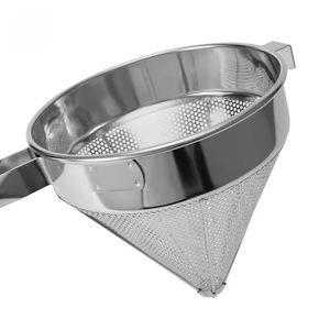 Colador cónico de acero inoxidable con mango de alambre para sopa, filtro de residuos, colador de cocina, embudo para aceite de freír - Product Image 3