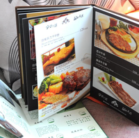 Livrets de menu de spa personnalisés A4 avec couverture rigide, logo en feuille d'or, couverture mate imperméable, livre de menu de restaurant