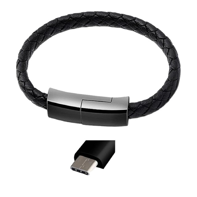 Micro/type C/8pin Usb Bracelet Charger Leather Braided Charging Cable Bracelet New Design