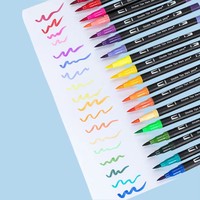 Marqueurs double pointe en gros (12/24 couleurs) – Kits de stylos aquarelles économiques – Marqueurs double embout pour le dessin et la calligraphie