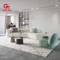 Canapé modulaire pour salon, ensemble de canapés modernes en tissu blanc pour la maison