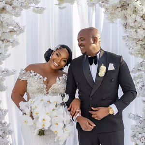 Mumuleo Beauty perle perline abito da sposa per la sposa Vestidos De Novia Off the spalla stile <span class=keywords><strong>Country</strong></span> tromba abiti da sposa - Product Image 5