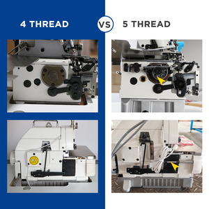 Máquina de Coser Overlock Industrial de Alta Velocidad con Cama Cilíndrica, Accionamiento Directo y 3/4/5 Hilos - Product Image 3