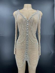 <span class=keywords><strong>Abiti</strong></span> per Cerimonie di Apertura, Vestiti Sexy Nude per Club, <span class=keywords><strong>Abiti</strong></span> <span class=keywords><strong>da</strong></span> Donna per Feste in Discoteca - Product Image 5