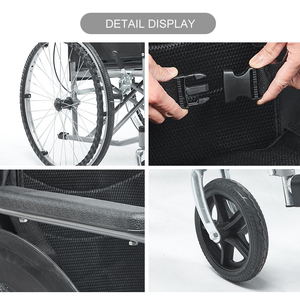 Fauteuil roulant manuel pliable léger pour personnes handicapées, prix d'usine, vente directe - Product Image 2