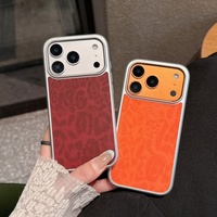 Nouvelle coque de téléphone à imprimé léopard avec grand trou pour appareil photo et cadre argenté pour iPhone 18 17 Pro Max 16 15 Pro 14 13 – Housse de protection tendance de qualité supérieure