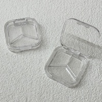 Conteneur d'emballage cosmétique en plastique transparent personnalisé, palette vide 3 couleurs pour fard à joues, fard à paupières, poudre