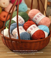 Hilo de algodón peinado de 4 hebras multicolor para bebé, material suave mezclado para tejer, ideal para DIY, bufandas, suéteres y proyectos de ganchillo, venta al por mayor.