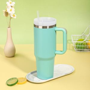 Car H2.0 Handle Travel <b>Tumbler</b> 40oz Double Wall Vacuum Mug Lid <b>Straw</b> Anti-Slip OEM Custom Logo - Product Image 5