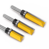 Fresa de carburo de 8 mm con vástago para carpintería, para copiar y recortar patrones en madera, con rodamiento, herramientas de corte CNC