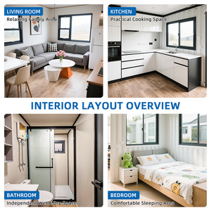 <span class=keywords><strong>Prix</strong></span> de Gros Maison Conteneur Extensible de 40 Pi Avec 4 Chambres Maison Préfabriquée Cabine Modulaire pour Hôtel/Camping avec Terrasse et Toit - Product Image 6