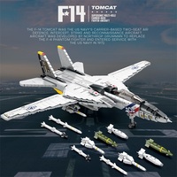 Reobrix Série d'armes de l'armée de l'air, modèle d'avion de chasse F-14 Stealth, modèle d'avion militaire, blocs de construction, jouet de construction pour garçons