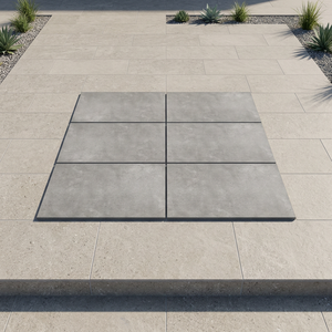 Dalles de pavage en porcelaine pleine masse gris ciment Asto 20 mm 600x600 mm, robustes pour extérieur et parking - Product Image 3