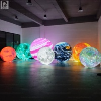 Globe terrestre gonflable géant de 1,5 m 2 m, carte du monde, ballon en PVC, décoration publicitaire, globe terrestre gonflable géant avec lumière LED
