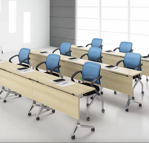 Hiện đại Modular gấp bàn với bánh xe cho văn phòng nhà hoặc trường đào tạo bán buôn sắt MFC nghiên cứu bảng - Product Image 4