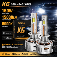 Ampoules LED pour phares et feux antibrouillard SFIDA K6 12V, nouvelle compatibilité universelle pour phares de voiture H4/H11/H7