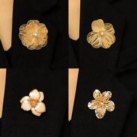 Bros Bunga Berlipit Model Hollow, Pin Kerah Berhias Enamel, Aksesoris Elegan Berkualitas Tinggi