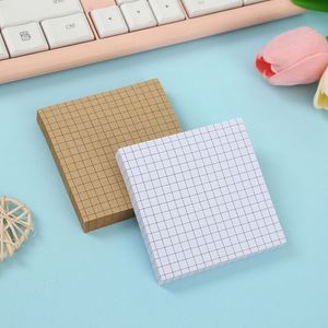 Bloc de Notas Adhesivas Cuadradas Kraft Blancas con Cuadrícula, Bloc de Notas Autoadhesivas en Blanco para Planificador, Diario, Toma de Notas, Estudiantes y Oficina - Product Image 1